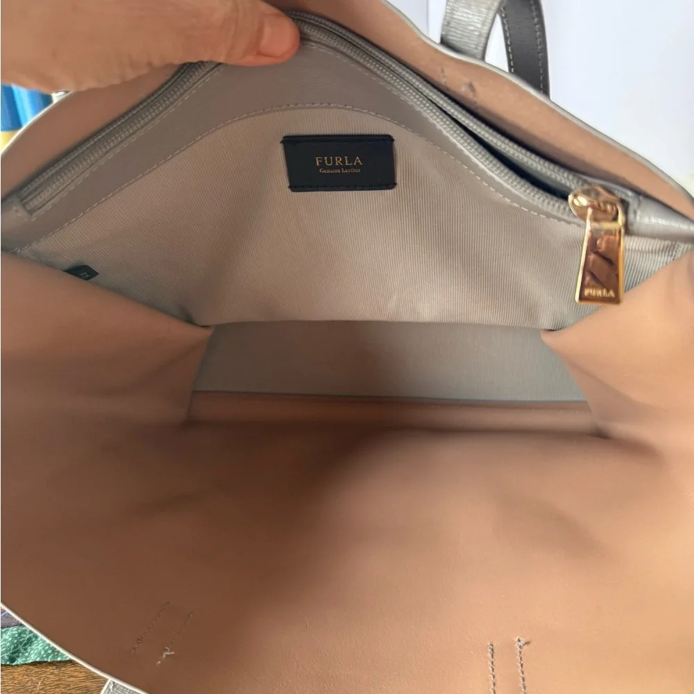 Furla Elegant Gray and Tan Tote - Picture 10 of 10